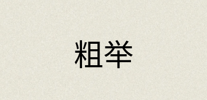 汉语词典：粗举